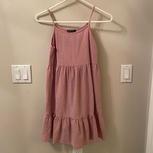 Shein Pink Cotton Tiered Sundress Women Thin Strap Coverup XS